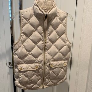 J. Crew Cream Puffer Vest